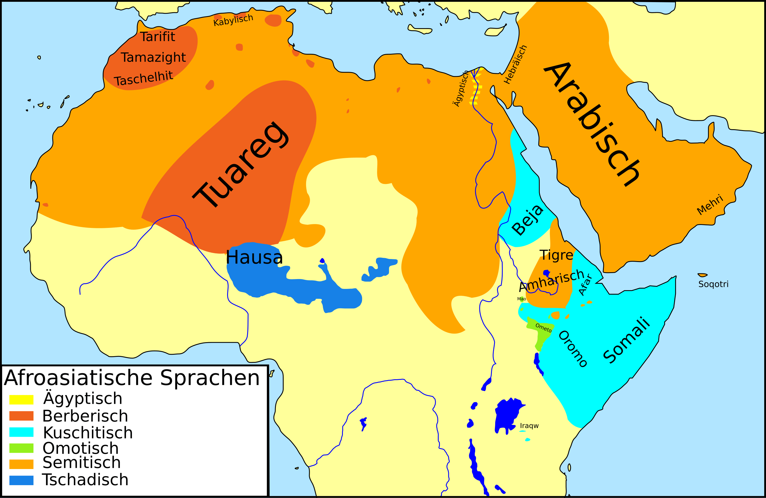 Karte der afroasiatischen Sprachen Karte der afroasiatischen Sprachen